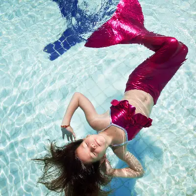 Schwimmende Meerjungfrau im Schwimmbad